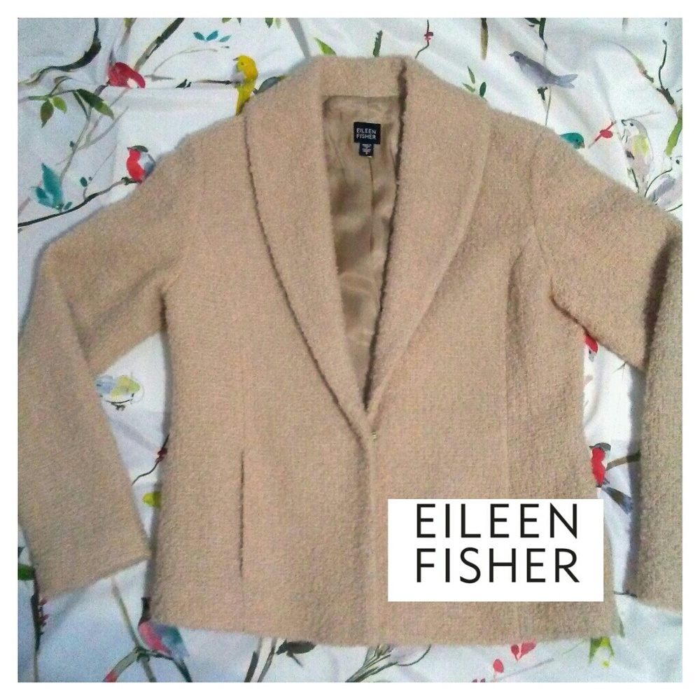 EILEEN FISHER Oatmeal Boucle Blazer Size Small